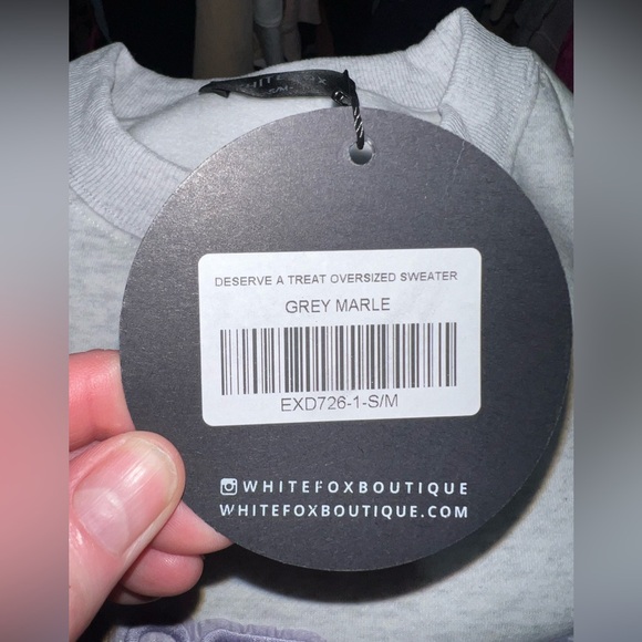 White Fox Boutique Sweatshirt with Purple Lettering - Picture 13 of 14